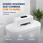 Sensor de descarga automática para inodoro con diseño compacto, moderno y discreto que combina con diferentes estilos de baño.