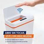 Tacho de basura automático con sensor de movimiento para apertura sin contacto