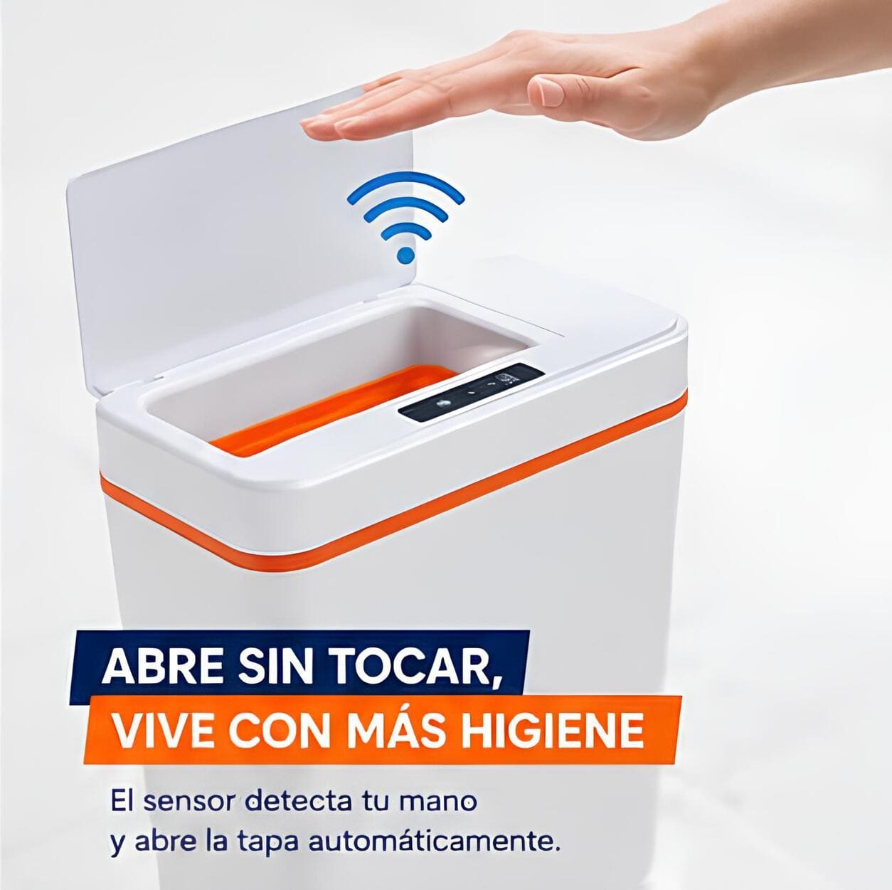 Tacho de basura automático con sensor de movimiento para apertura sin contacto