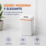 Tacho de basura automático recargable con sensor de movimiento y batería de larga duración