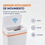 Tacho inteligente con sensor de movimiento para desechar residuos sin tocar la tapa