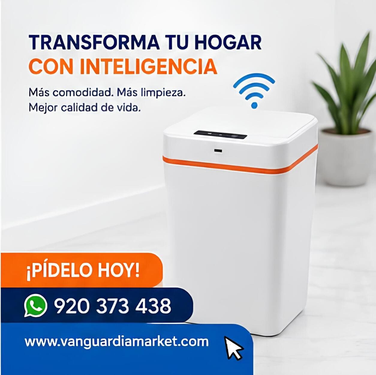 Tacho de basura con sensor automático recargable, diseño premium y apertura sin contacto